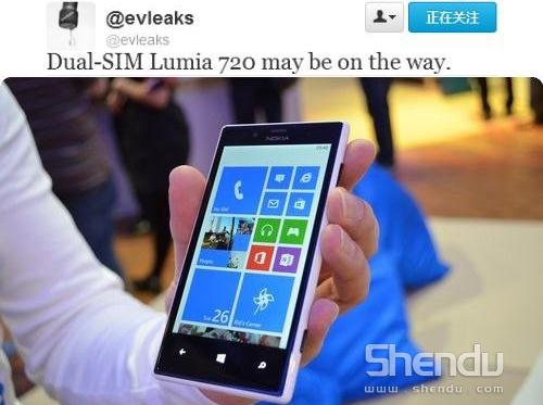諾基亞也走雙卡路 Lumia 720雙卡版下周發布
